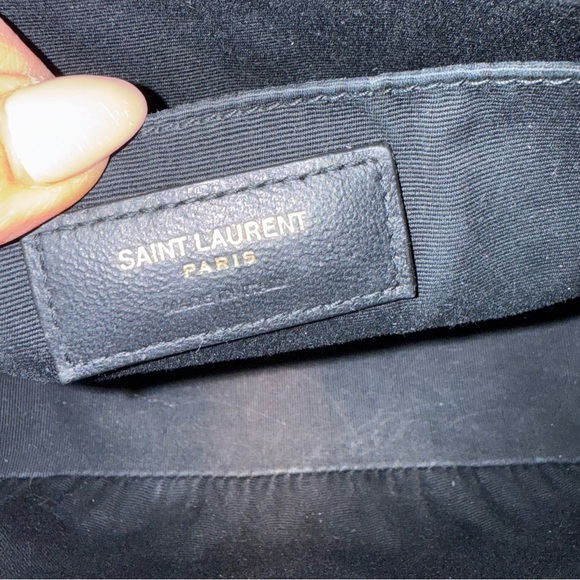 SAINT LAURENT Calfskin Matelasse Monogram Lou Camera Bag Dark Beige - Picture 10 of 15